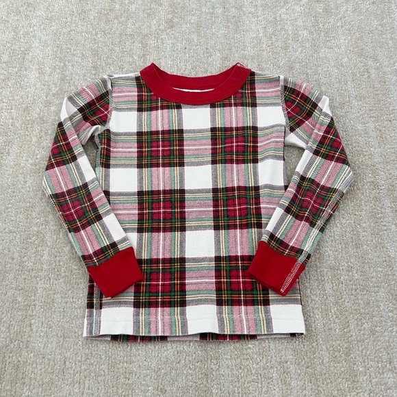 3 for $6 Hanna Andersson Christmas Holiday Plaid Pajama Top 110/5 Organic Cotton - Picture 1 of 7